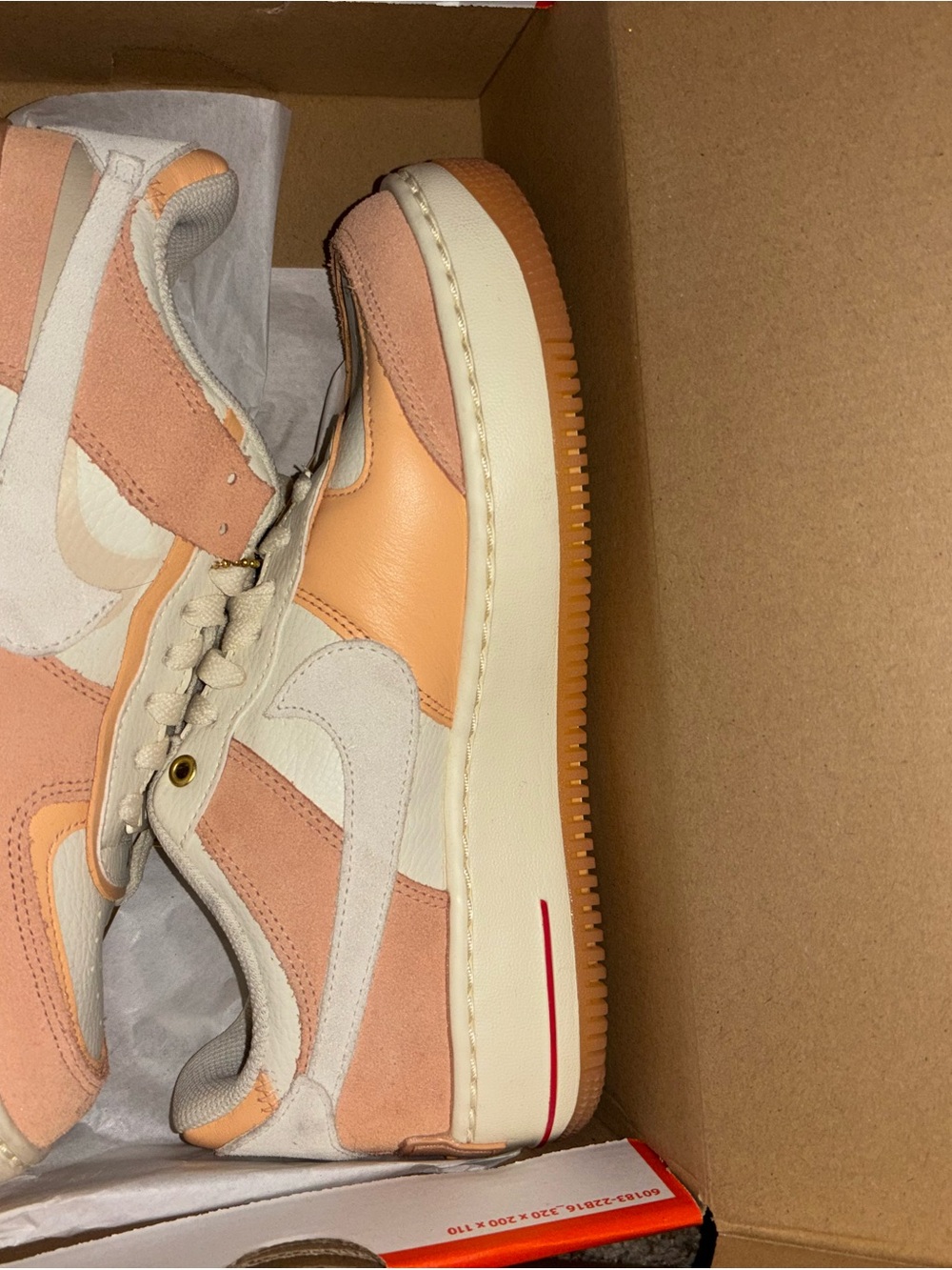 Nike Kids Low-Top Sneakers in Peach and Cream